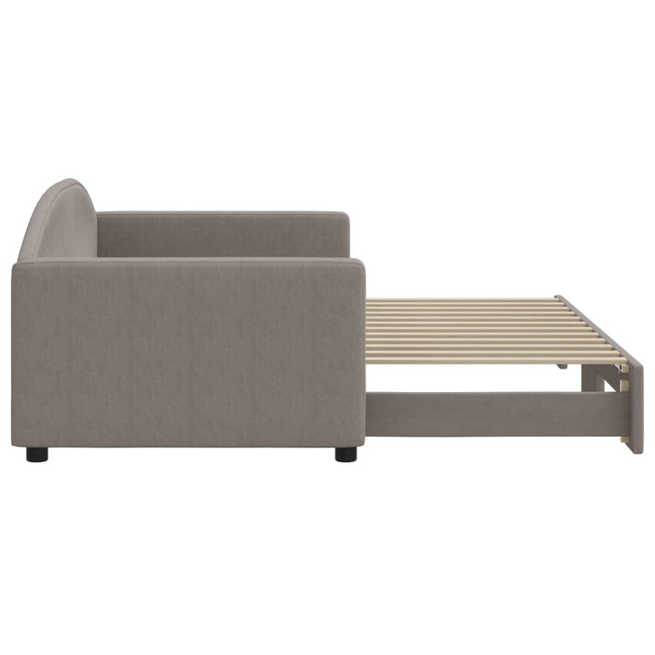 daybed med udtræk 90x200 cm stof gråbrun
