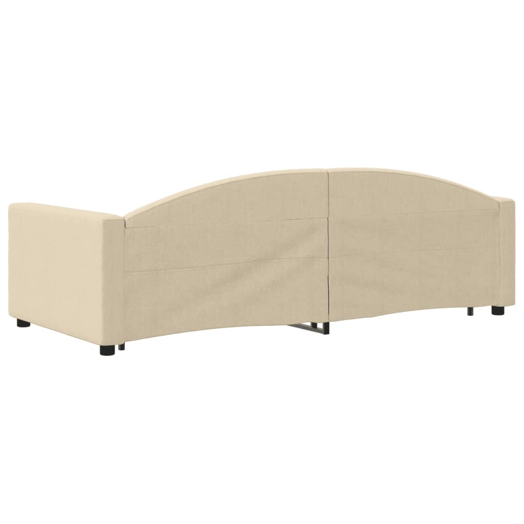 daybed med udtræk 90x200 cm stof cremefarvet