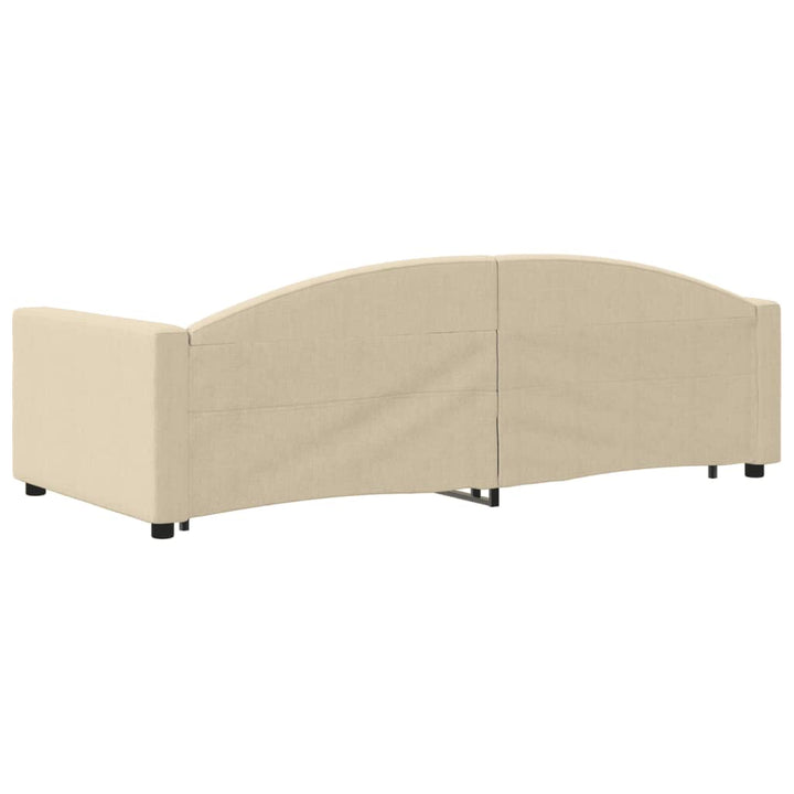 daybed med udtræk 90x200 cm stof cremefarvet