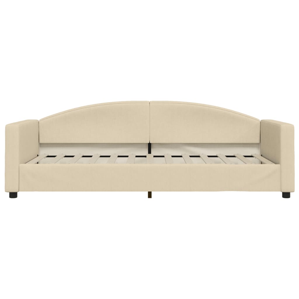 daybed med udtræk 90x200 cm stof cremefarvet