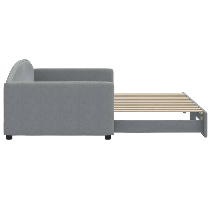 daybed med udtræk 100x200 cm stof lysegrå