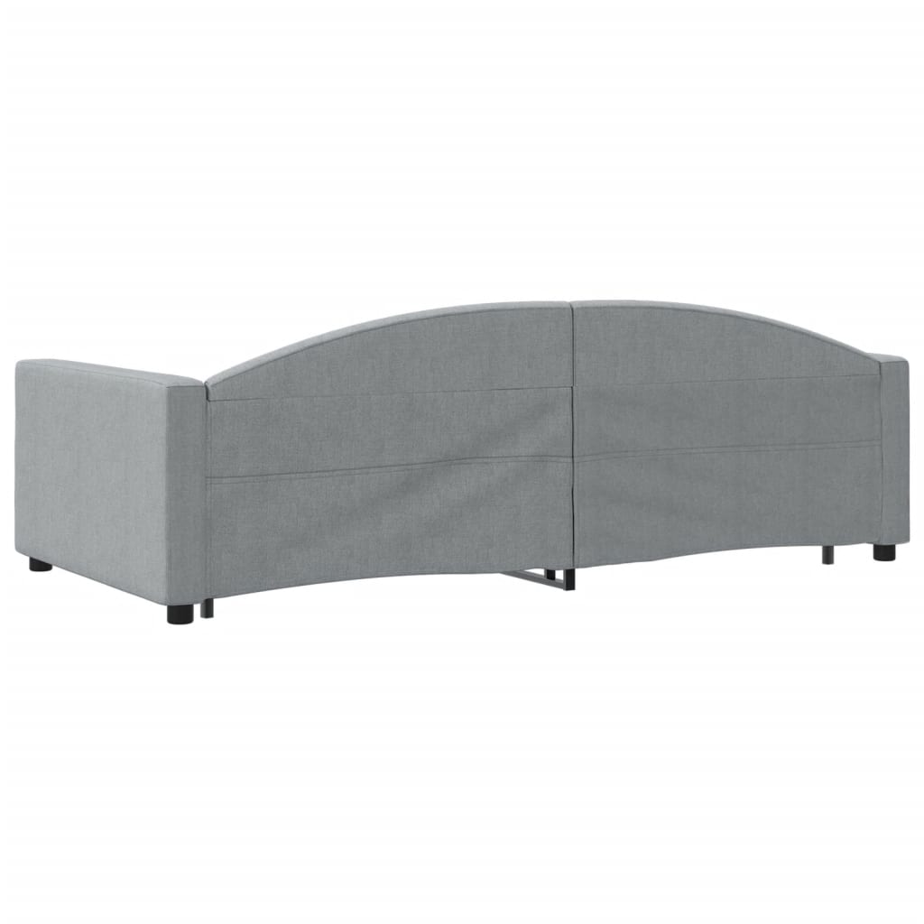 daybed med udtræk 100x200 cm stof lysegrå
