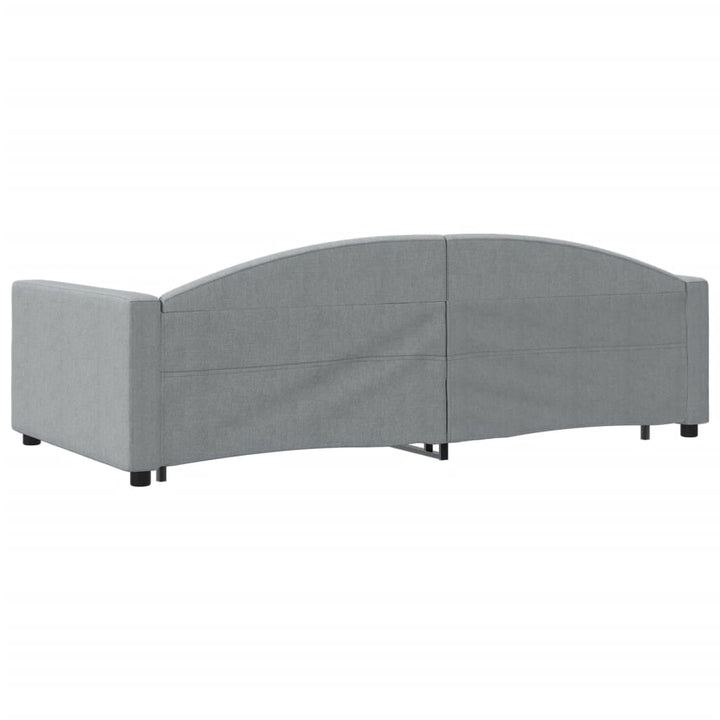 daybed med udtræk 100x200 cm stof lysegrå