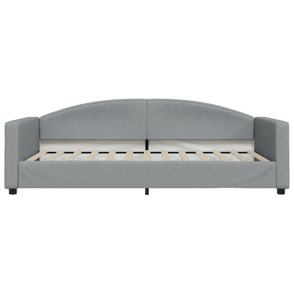 daybed med udtræk 100x200 cm stof lysegrå