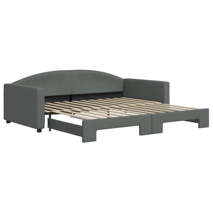 daybed med udtræk 100x200 cm stof mørkegrå