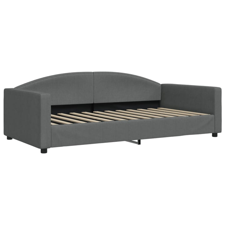 daybed med udtræk 100x200 cm stof mørkegrå