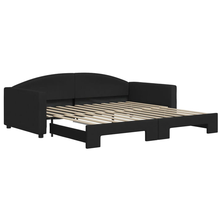 daybed med udtræk 100x200 cm stof sort