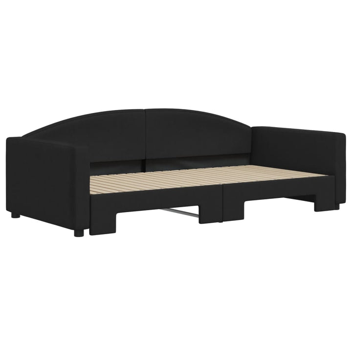daybed med udtræk 100x200 cm stof sort