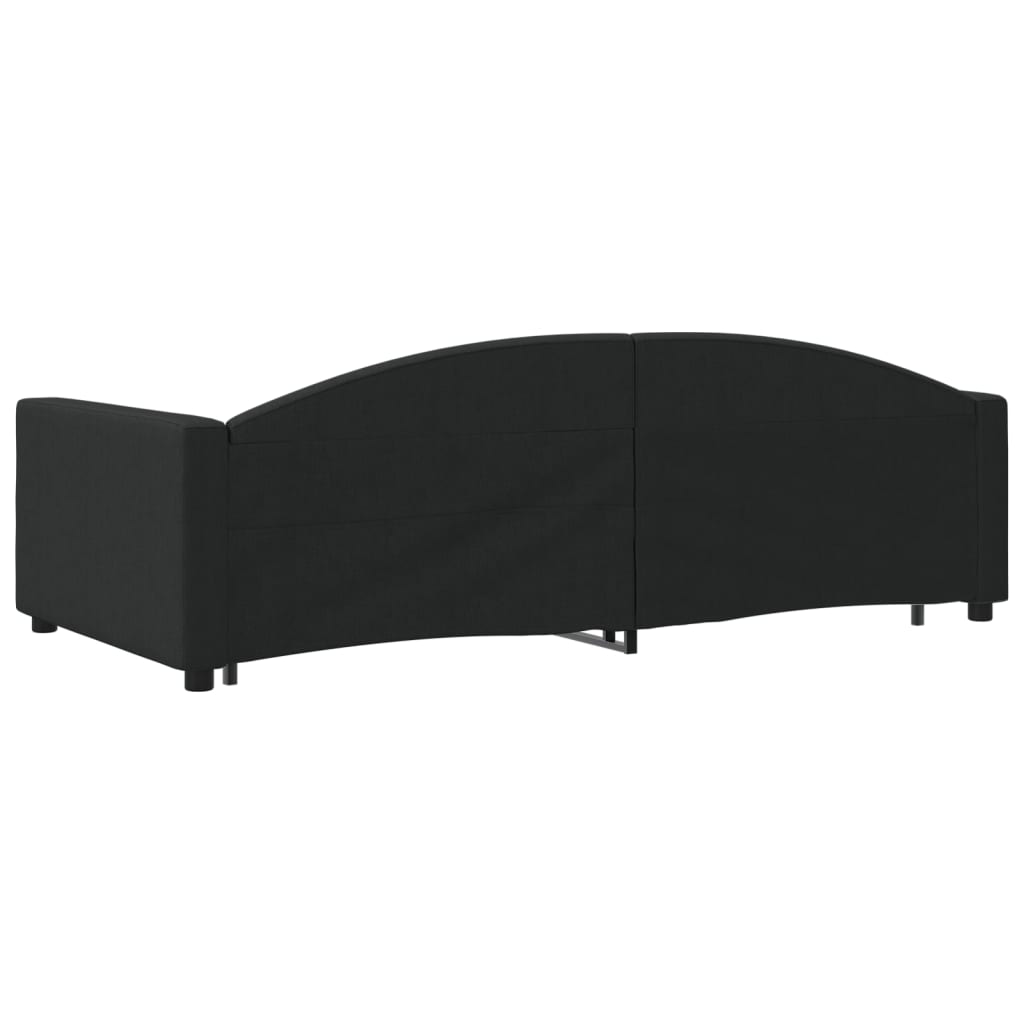 daybed med udtræk 100x200 cm stof sort