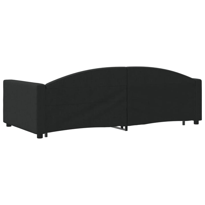 daybed med udtræk 100x200 cm stof sort