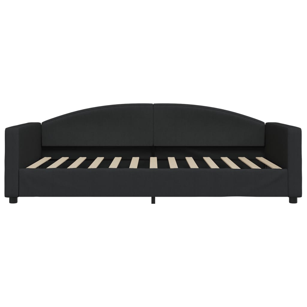 daybed med udtræk 100x200 cm stof sort