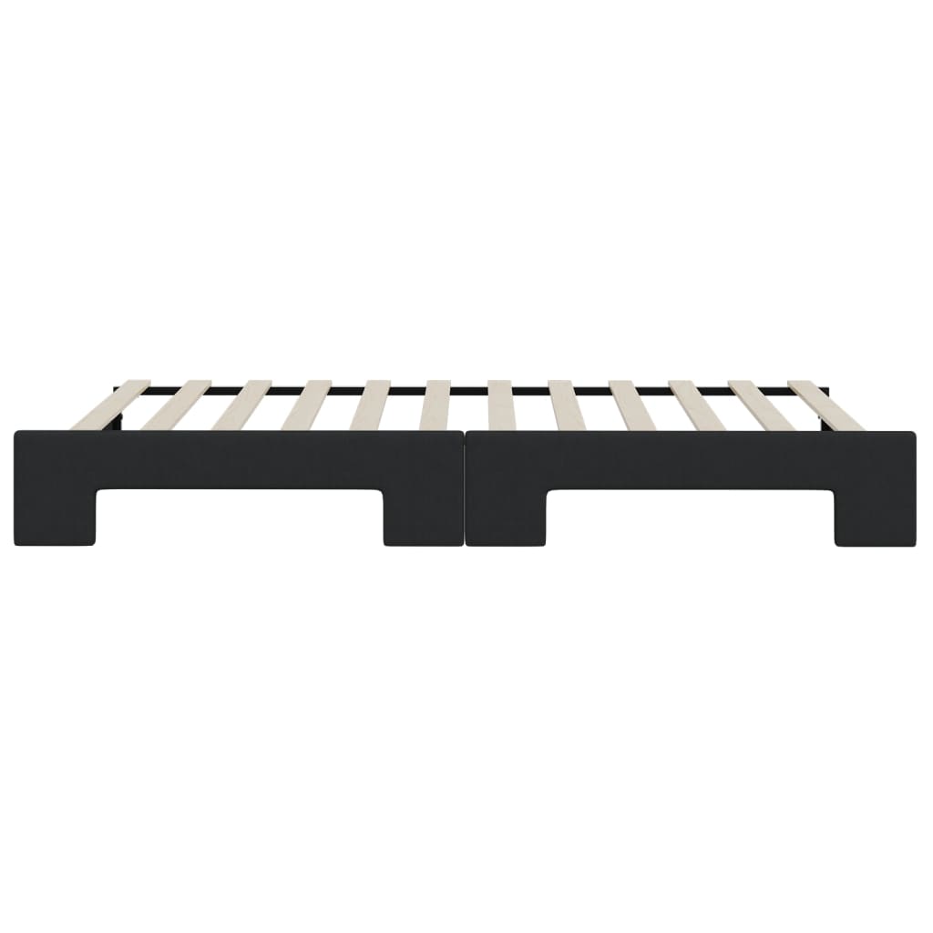 daybed med udtræk 100x200 cm stof sort