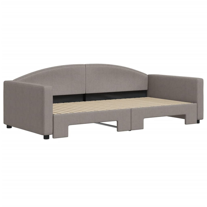 daybed med udtræk 100x200 cm stof gråbrun