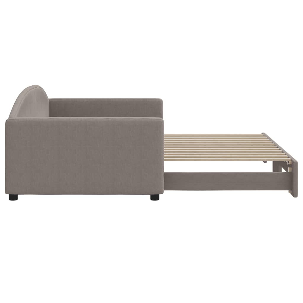 daybed med udtræk 100x200 cm stof gråbrun