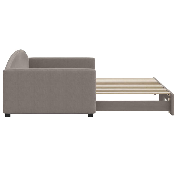 daybed med udtræk 100x200 cm stof gråbrun