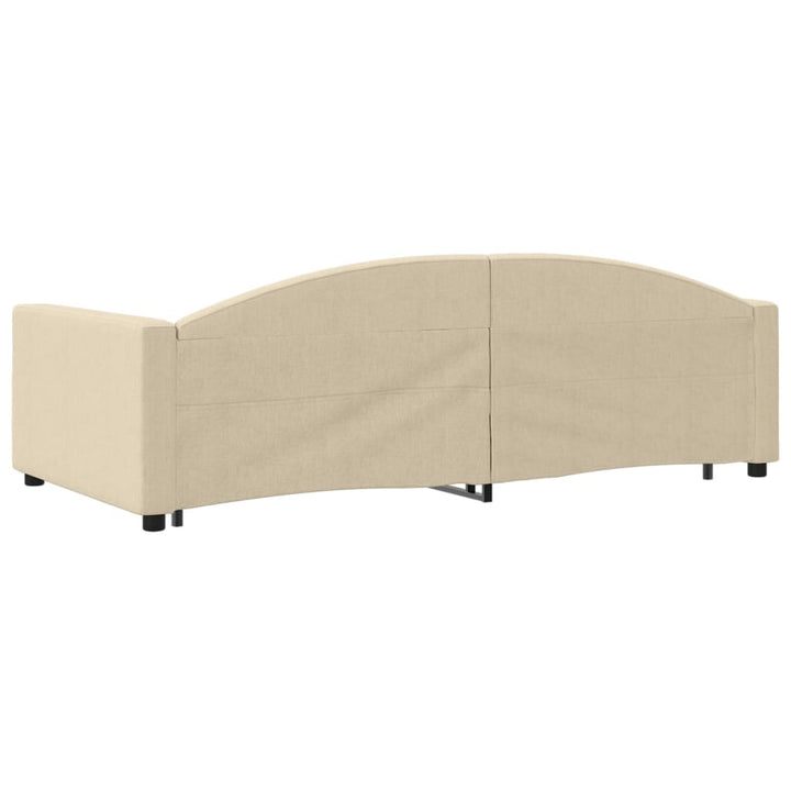 daybed med udtræk 100x200 cm stof cremefarvet