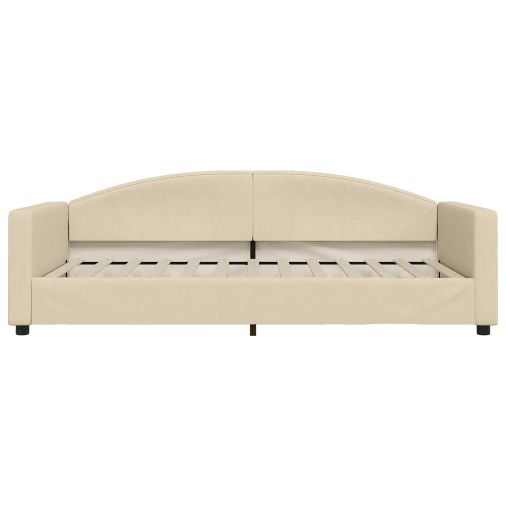 daybed med udtræk 100x200 cm stof cremefarvet