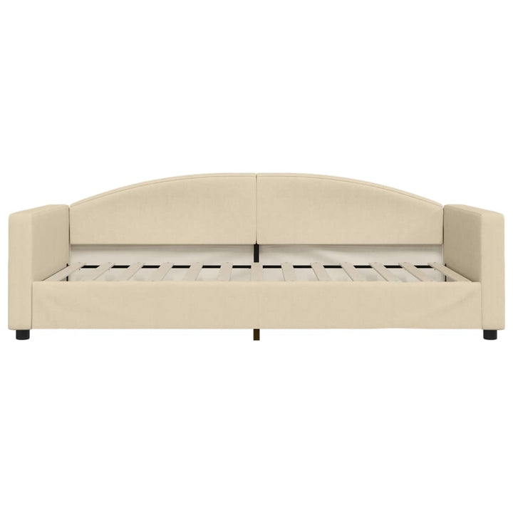 daybed med udtræk 100x200 cm stof cremefarvet