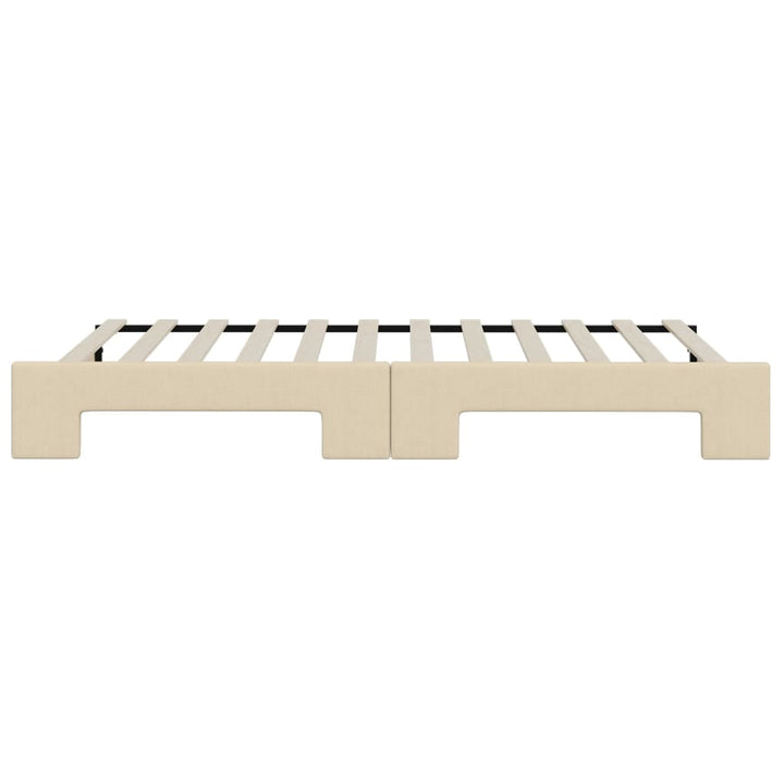 daybed med udtræk 100x200 cm stof cremefarvet