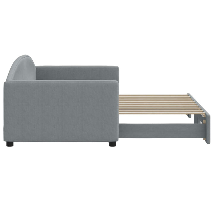 daybed med udtræk 90x190 cm stof lysegrå