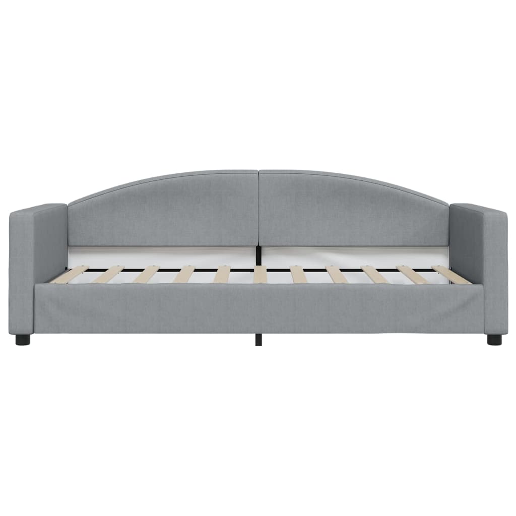daybed med udtræk 90x190 cm stof lysegrå