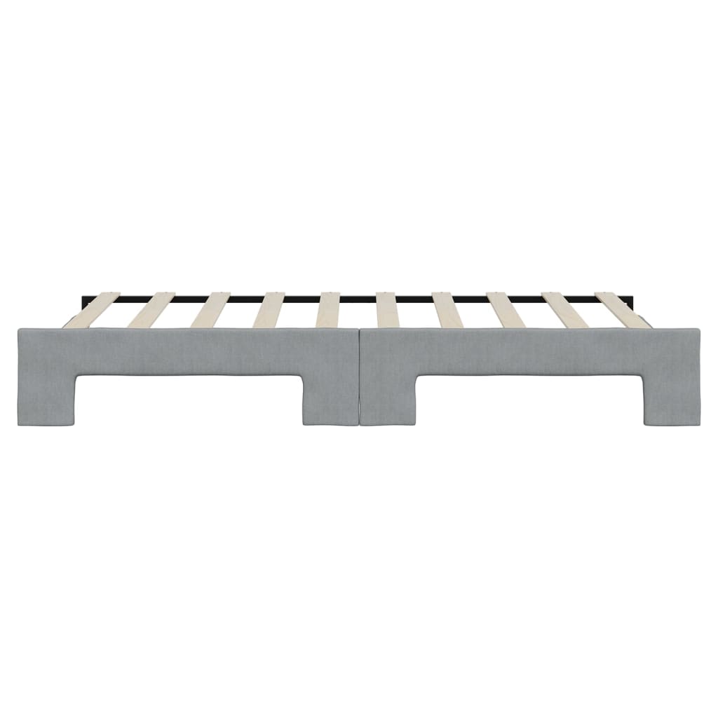 daybed med udtræk 90x190 cm stof lysegrå