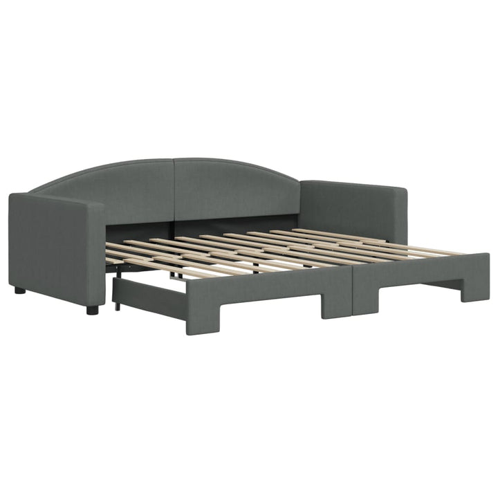 daybed med udtræk 90x190 cm stof mørkegrå