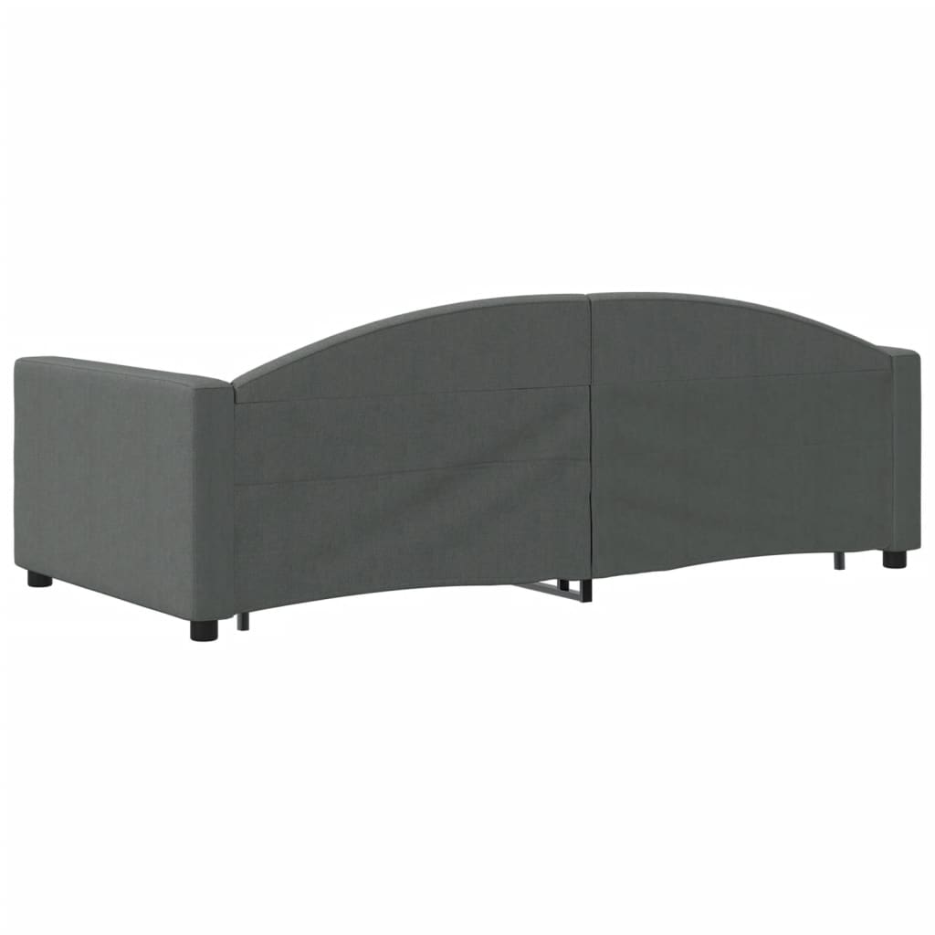daybed med udtræk 90x190 cm stof mørkegrå