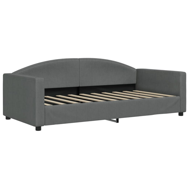 daybed med udtræk 90x190 cm stof mørkegrå