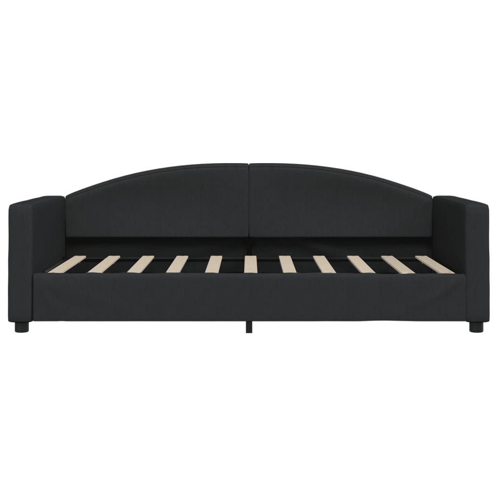 daybed med udtræk 90x190 cm stof sort