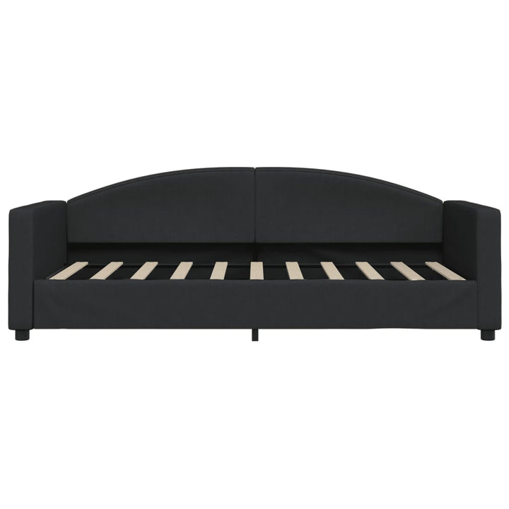 daybed med udtræk 90x190 cm stof sort