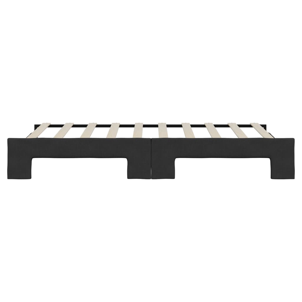 daybed med udtræk 90x190 cm stof sort