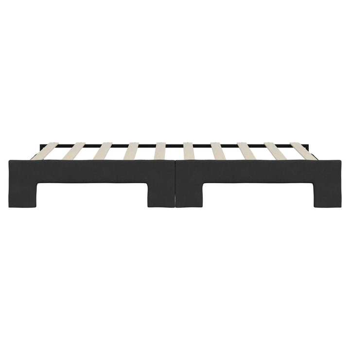 daybed med udtræk 90x190 cm stof sort