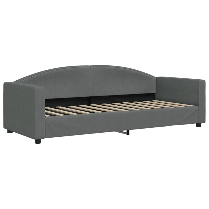 daybed med udtræk og madras 80x200 cm stof mørkegrå