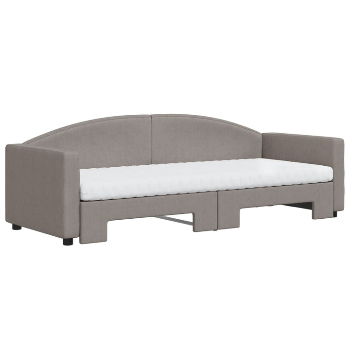 daybed med udtræk og madras 80x200 cm stof gråbrun