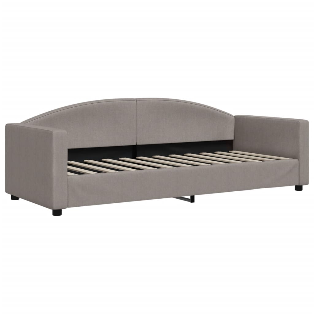 daybed med udtræk og madras 80x200 cm stof gråbrun