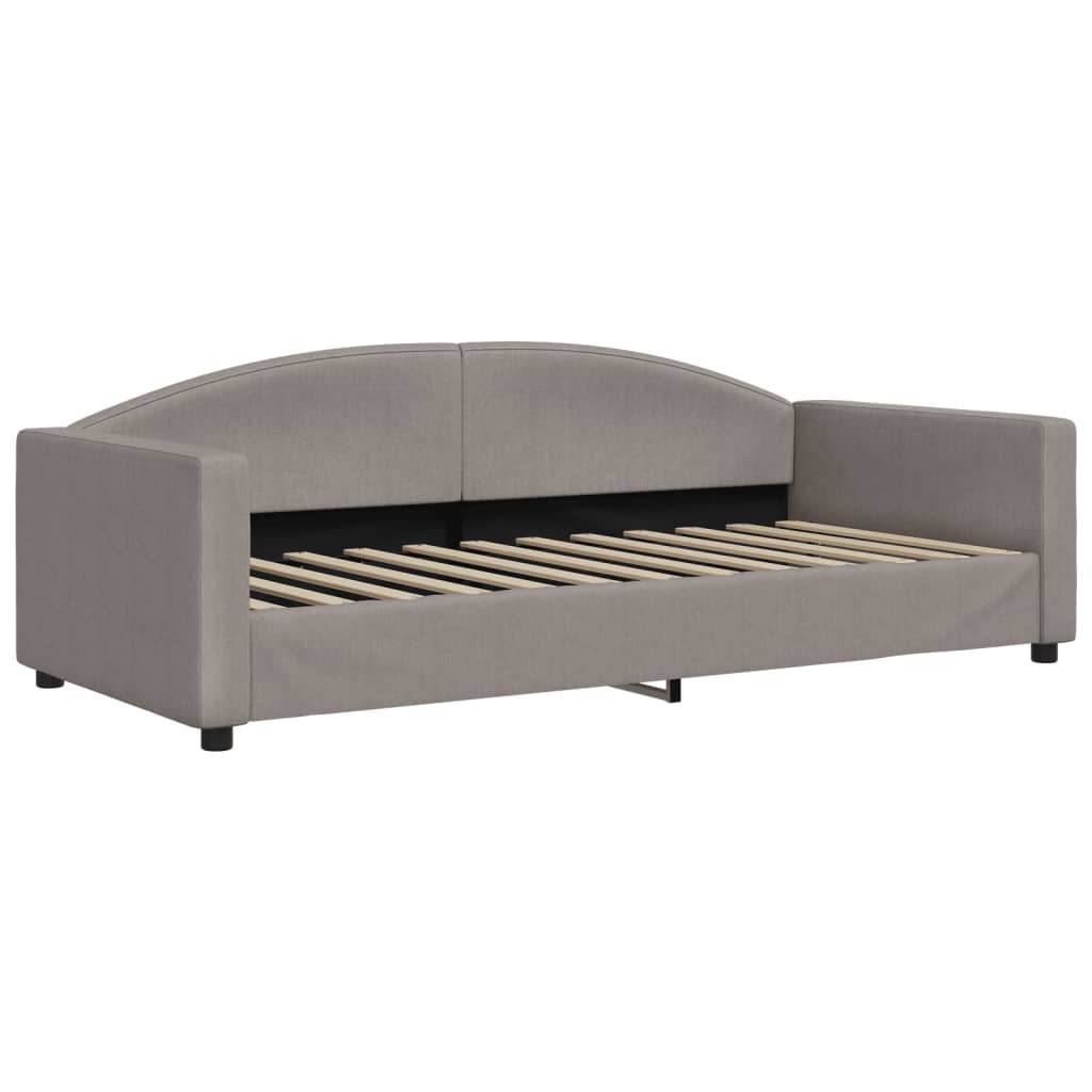 daybed med udtræk og madras 90x200 cm stof gråbrun