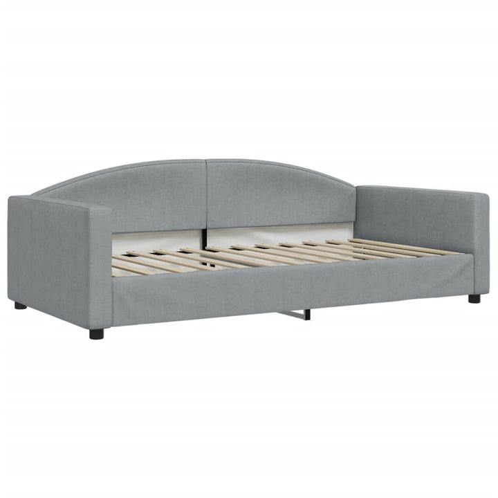 daybed med udtræk og madras 100x200 cm stof lysegrå