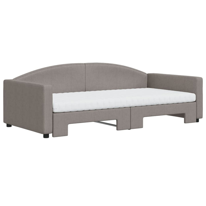daybed med udtræk og madras 100x200 cm stof gråbrun