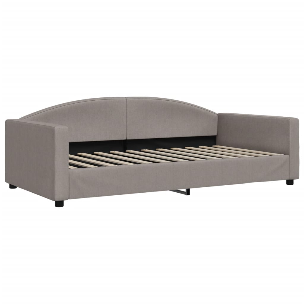daybed med udtræk og madras 100x200 cm stof gråbrun