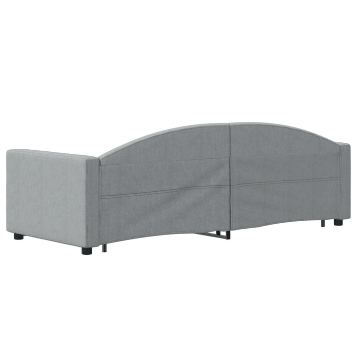 daybed med udtræk og skuffer 80x200 cm stof lysegrå