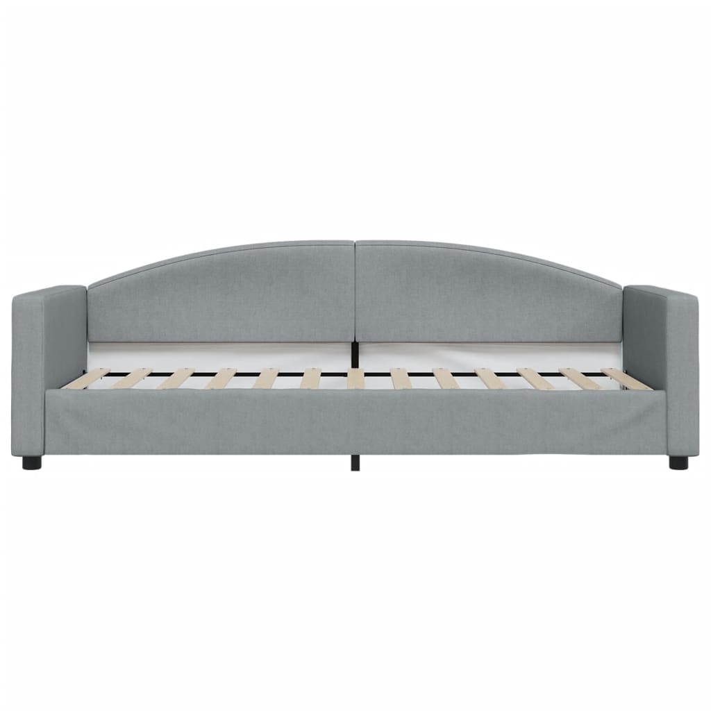 daybed med udtræk og skuffer 80x200 cm stof lysegrå