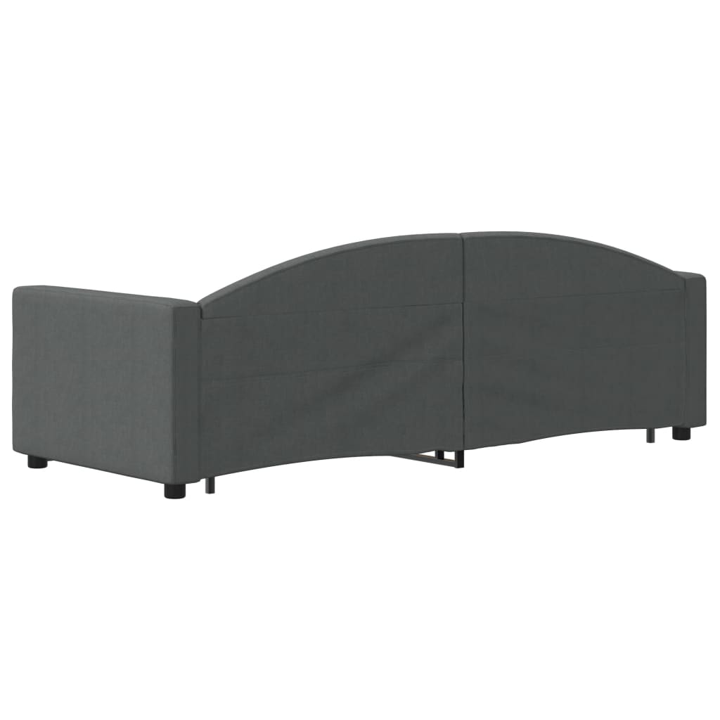 daybed med udtræk og skuffer 80x200 cm stof mørkegrå