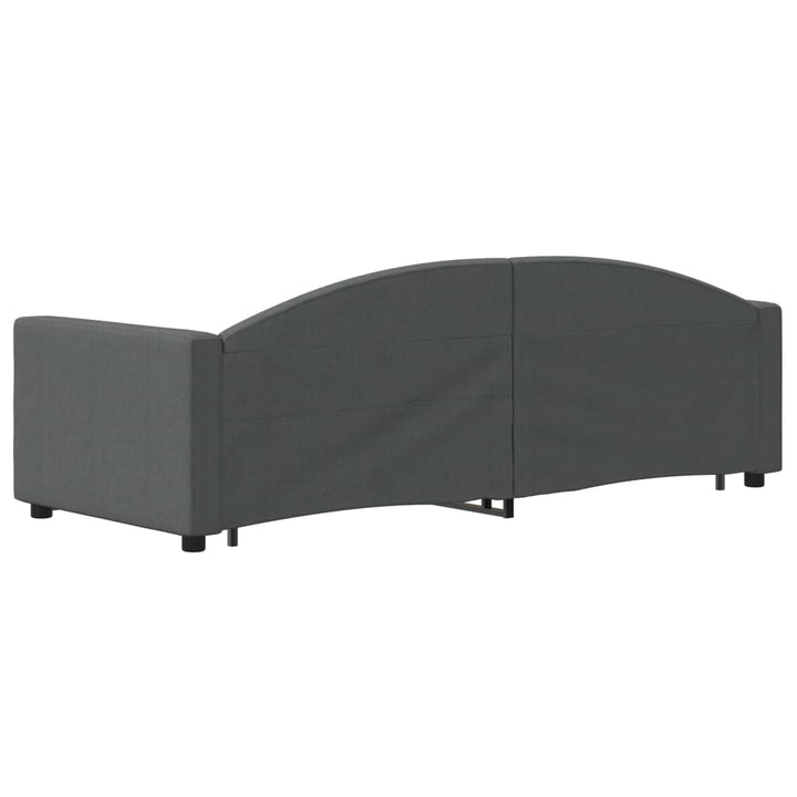 daybed med udtræk og skuffer 80x200 cm stof mørkegrå