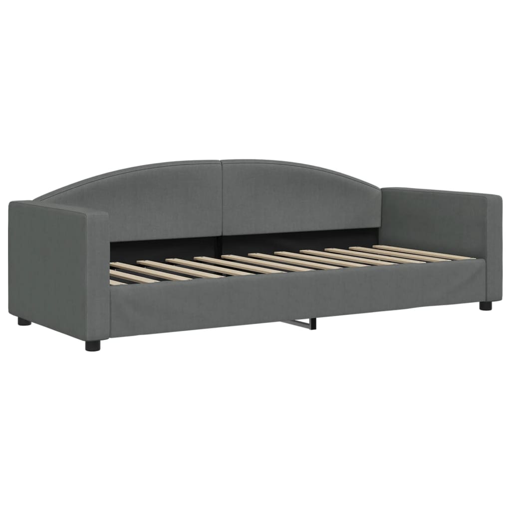 daybed med udtræk og skuffer 80x200 cm stof mørkegrå