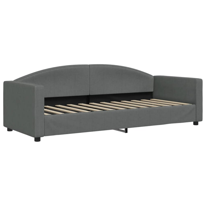 daybed med udtræk og skuffer 80x200 cm stof mørkegrå