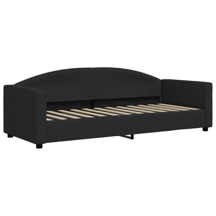 daybed med udtræk og skuffer 80x200 cm stof sort