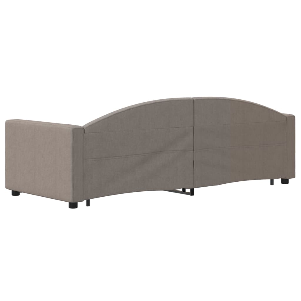 daybed med udtræk og skuffer 80x200 cm stof gråbrun