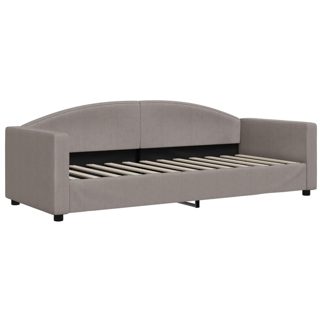 daybed med udtræk og skuffer 80x200 cm stof gråbrun