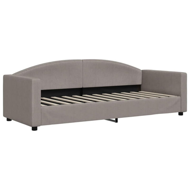 daybed med udtræk og skuffer 80x200 cm stof gråbrun